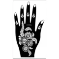 Henna tattoo stencil for hand back, hollow adhesive floral sticker for body art painting design. - Left Hand Floral Hollow Template (S13168L)