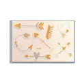 Feuille de tatouage temporaire dorée laser avec motifs flèches et cœurs pour fête. - K053