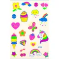 Kinder Neon Tattoos Aufkleber Süss Cartoon Einhorn Regenbogen Blumen Bogen Variante 1 - Muster K0100