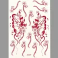 Henna Stil rote Schmetterling Blumen temporäre Tattoo Aufkleber für Körperkunst Party - J1437