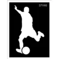 Football tattoo stencil template black white soccer player design DIY body art sticker - Soccer Player Silhouette Style (S7086)