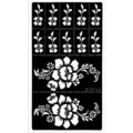 Floral henna tattoo stencil sticker, self-adhesive hollow design for body art painting. - Exquisite Floral Hollow Template (S13142)