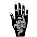 Floral henna tattoo stencil sticker for back of hand bridal body art painting design - Right Hand Floral Hollow Template (S13168R)