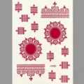 Temporäre Henna-Stil Tattoo-Aufkleber Bogen wasserdicht Blumen Spitze Körperkunst Design für Party. - J1440