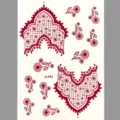 Henna rote spitze blume temporäre tattoo aufkleber bogen für körper kunst party styling alltag. - J1441