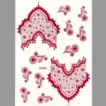 Henna Stil rotes Spitzen temporäre Tattoo Aufkleber Set für Körperkunst, wasserdicht langlebig. - J1442