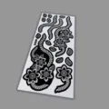 Black henna tattoo sticker, floral vine body art template for hand DIY decoration. - Floral Hollow Template Style (T9-25001)