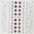 Gesichtsdiamant Aufkleber Perlen Strass selbstklebend fur Festival Buhnen Make-up Variante - Perle und Rosa Lila Blume Stil (FG2-253003)