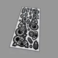 Henna tattoo stencil sticker for hand body art, black floral hollow pattern template. - Floral Hollow Template Style (T9-25004)
