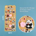 Süße Panda Schaumstoffsticker für DIY Tagebuch, niedliche niedliche Aufkleber für Kinder. - Apfel essen