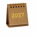 Kraftpapier 2027 Mini-Tischkalender, kleine Spirale Schreibtisch Notizblock für Planung. - Kraftpapierfarbe