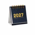 Mini Tischkalender 2027 Vintage Stil kleiner Kalender Planer Notizbuch Bürobedarf Dekoration - Indigoblau