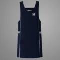 Grembiule smanicato blu scuro impermeabile con ricamo di farfalla per lavori domestici. - Blu Notte
