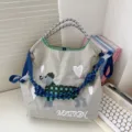 Grand sac cabas en toile pour femme, sac à bandoulière brodé chien mignon, sac décontracté. - Grand Sans Sangle / Broderie Éponge Teckel