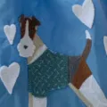 Grand sac cabas bleu brodé pour chien variante, sac shopping épaule animal mignon et décontracté. - Grand Sans Sangle / Broderie Éponge Schnauzer