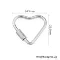 Stainless steel heart shaped screw clasp DIY jewelry accessories connector dimension specification - Sanded Heart Connector / 22.5x24.5mm / Steel