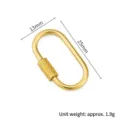 Chiusura a vite universale in acciaio inox DIY accessorio gioiello, moschettone ovale - Connettore Ovale a Vite Sabbiato / 13x25mm / Oro 18K