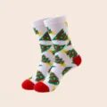 Weihnachts Baum Baumwollsocken für Damen und Herren, winterliche gemusterte Socken Variante. - Einheitsgröße / Weißer Weihnachtsbaum