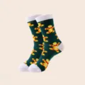 Weihnachten Lebkuchenmann Muster Baumwoll Socken, winterliche warme gemütliche Geschenksocken. - Einheitsgröße / Cartoon Bär
