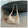 Minimalistische retro geweven schoudertas voor vrouwen, stijlvolle hobo tas voor dagelijks gebruik. - Rijstwit (Zonder Hanger)