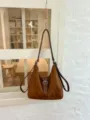 Vintage Braune Wildleder Multi-Way Convertible Rucksack Schulter Umhängetasche Tote - Ohne Anhänger / Braun