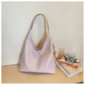 Pink patent leather hobo shoulder bag, casual chic slouchy tote purse for daily commuting. - No Pendant / Pink