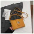 Yellow lychee pattern crossbody bag, fashionable niche design commuting shoulder bag for women. - No Pendant / Yellow