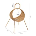 Creative imitation rattan storage rack magazine basket living room snack organizer sofa side shelf - Light Coffee