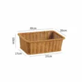 Rattan Storage Basket Plastic Woven Organizer Box 30x20x10cm Desktop Sundries Container - 30x20x10cm / Light Coffee