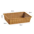 Wicker storage basket rectangular rattan organizer box for desktop and bathroom use - 42x30x10cm / Light Coffee