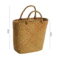 Handmade straw woven handbag eco-friendly creative gift packaging bag for gift baskets. - Medium (25x18cm) / Natural Straw Color