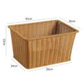 Faux rattan storage basket hand-woven organizer box for desktop fruit snack and bathroom use. - 42x30x23cm / Light Coffee
