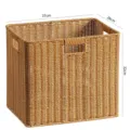 Geweven opbergmand met handgrepen, duurzame kunststof rattan organizer voor badkamer en huis. - 37x28x32cm