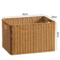 Geweven opbergmand imitatie rattan badkamer organizer 40x30x25cm bruine container - 40x30x25cm