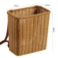 Children imitation rattan woven backpack outdoor picking storage basket small back bag - Light Coffee
