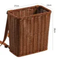 Children imitation rattan woven backpack basket outdoor picking storage basket 27x15x28cm - Walnut Color