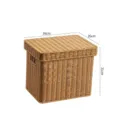Imitation Rattan Filing Box Storage Box with Lid, Office Document and A4 Paper Organizer - Light Coffee 36x26x31cm With Lid