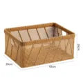 Rectangular imitation rattan storage basket with breathable woven design, 42x29x18cm. - 42x29x18cm / Light Coffee