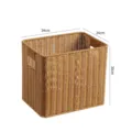 Woven storage basket imitation rattan desk organizer office file box 34x24x30cm brown - Light Coffee 34x24x30cm Without Lid