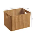 Plastic rattan storage basket with handles, office file and document organizer box 43x33x30cm - Light Coffee 43x33x30cm Without Lid