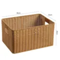 Woven storage basket with handles, office file and A4 paper organizer box 46x33x25cm - Light Coffee 46x33x25cm Without Lid
