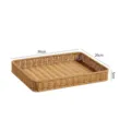 Imitation rattan storage basket office document organizer tray 36x26x5cm brown desk basket - Light Coffee 36x26x5cm Tray
