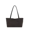 Elegante donkergrijze shopper handtas met krokodillenmotief voor dames, stijlvolle tas. - Zonder hanger / Koffie