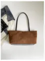 Braune Kroko-Muster Shopper Tasche für Damen, Retro PU Leder Schultertasche für den Alltag. - Ohne Anhänger / Braun