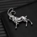 Exquisite silver ibex alloy brooch, high-end design suit lapel pin badge accessory. - Goat Shape (X1170-1) / Silver