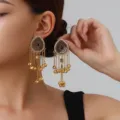 Long tassel drop earrings for women gold fashion vintage bohemian jewelry gift item - Waterdrop Tassel Style (weh6387) / Black Antique Gold