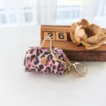 Porte-clés mini sac imprimé léopard rose mignon petit sac à main accessoire pendentif pour femmes - Léopard Rose