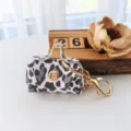 Mini sac à main imprimé léopard porte-clés pochette pendentif avec quincaillerie dorée - Imprimé Léopard Noir et Blanc