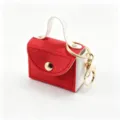 Mini Sac à Main Rouge Blanc Porte Clés Pochette de Rangement Écouteurs Porte-Monnaie - Rouge festif