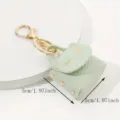 Joli porte-clés mini sac à dos chat en cuir PU porte-monnaie pendentif accessoire - Vert clair